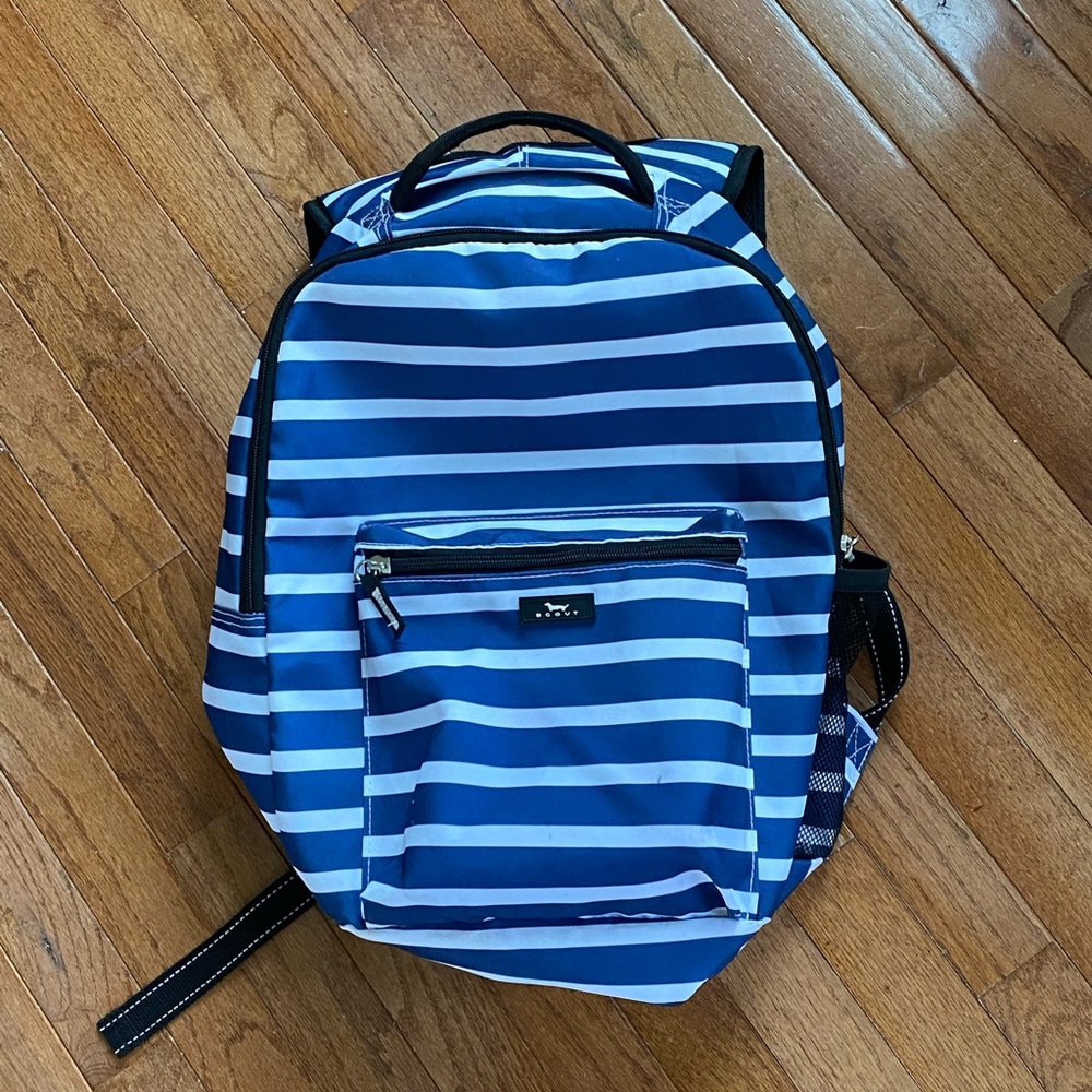 Scout Blue and White Striped Backpack
